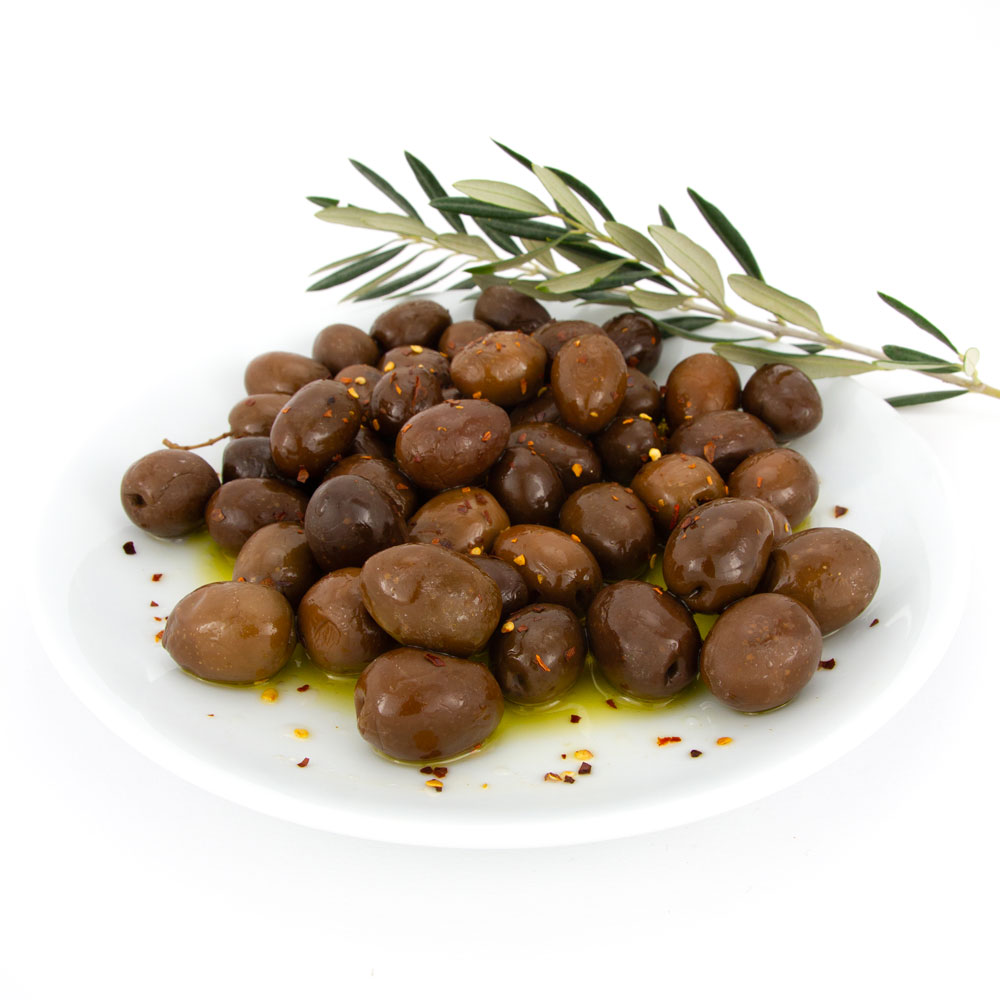 Nocellara del BelIce seasoned black olives pack of 250 gr Italian handcrafted products